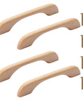 4 Pcs Beech Wood Drawer Handles Flat Cabinet Pulls 128mm center to center hole distance with screws for furniture dressers cabinets