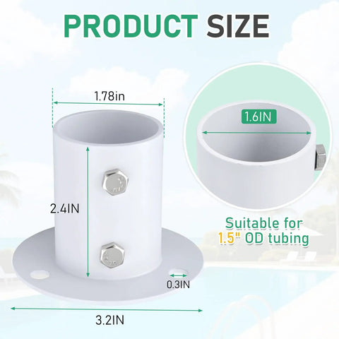 Level Up Your Pool Game With This Badass 304 Stainless Steel Deck Anchor Flange Boasting A Slick White Look That Grips Tight To 1.5 Inch Tubing For Above Ground Pool Ladders And Handrails Built Like Tank Hella Sturdy