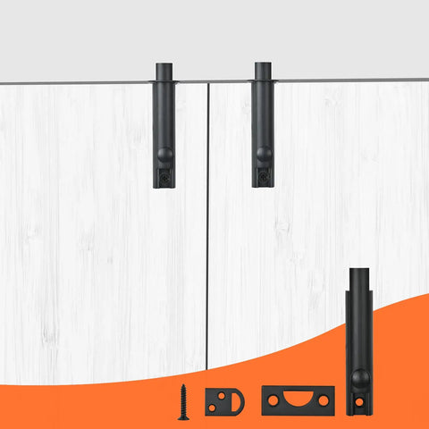 Built Tough 3 Inch Solid Brass Surface Bolt Two Pack Concealed Slide Door Latch Black Finish With Universal Mortise Strikes For No Nonsense Interior Security