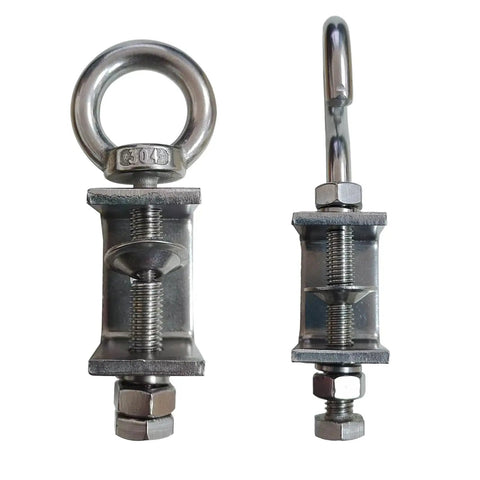 4 Piece Stainless Steel C Clamp With Ring Heavy Duty Hanging J Hooks for Pipe and Beam Clamps with Ring