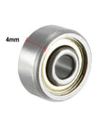 Side view of 623ZZ Double-Shield Deep Groove Ball Bearings showing the 4mm width, carbon steel material, model 623-2Z