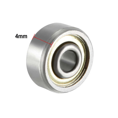 Side view of 623ZZ Double-Shield Deep Groove Ball Bearings showing the 4mm width, carbon steel material, model 623-2Z