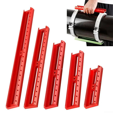 Red 260mm Aluminum Dovetail Finder Base Extension Rail For Telescope Rig, Adjustable Slot Guide Mount shown with various attachment sizes.