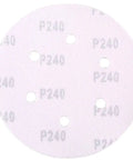 Six Inch 150 Mm Sanding Discs With Hook And Loop Aluminum Oxide Grits From 60 To 2000 For Orbital Sanders featuring P240 grit for fine surface smoothing.