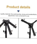 Badass Folding Snare Drum Stand With Slick Silent Storage Rack Plus Adjustable Alloy Frame Boasting Rock Solid Wide Base for Peak Stability, showing multi-angle adjustment.