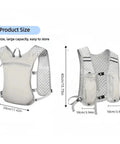 Lightweight Unisex Running Vest With Phone Pocket And Hydration Pack Adjustable Breathable Trail Gear For Men And Women size guide