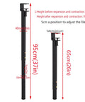 Badass Adjustable Telescopic Table Legs With F Shape Clamp Mount Black Steel Support Hardware For Diy Console And Dining Desk dimensions shown