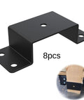 Heavy Duty Trailer Stake Pocket Bracket Set 8 Pack Made From Carbon Steel Lumber Holder, black bracket with pre-drilled holes