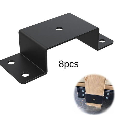 Heavy Duty Trailer Stake Pocket Bracket Set 8 Pack Made From Carbon Steel Lumber Holder, black bracket with pre-drilled holes