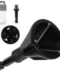Straight Fire Deburring And Chamfering Tool With Tungsten Carbide Blades Quick Release Quarter Hex Shank Burr Removal Bit For Steel And Metal Fast Chip Clearance Range with hex shank and black plastic base.