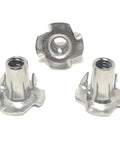 Heavy Duty Steel Tee Nuts 1/4-20 Thread, 9/16 Inch Barrel, 4 Prong Drive, 25 Piece Pack for Wood and Metal Projects, Built Tough