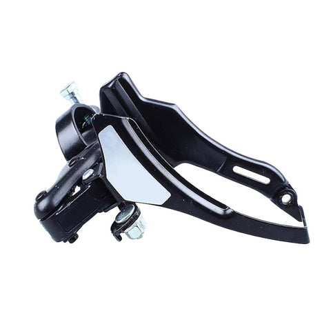 Universal Road And Mountain Bike Thumb Shifter Set for Front Derailleur gear change, aluminum construction, left side view