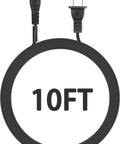 Ten Foot Non Polarized Two Prong AC Power Cord For Under Desk Elliptical Machines shown coiled with plug end visible