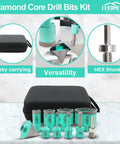 Tile Hole Saw Kit With 10-Piece Core Drill Bits Set From 6mm To 65mm for drilling porcelain, ceramic, granite, marble.