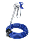 Slick Pro Series Airless Paint Spray Gun Kit Bundled With A Beefy 50 Foot X 1/4 Inch High Pressure Fiber Hose and spray nozzle.