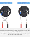 Diagram showing K6010-81 OEM Roof Vent Lift Motor wiring for Dometic Fan-Tastic B Series before and after 2014 models.