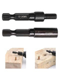 Hanger Bolt And Threaded Insert Driver Kit With Self Tapping Socket Adapters One Quarter Inch Hex Shank Chromium Vanadium Steel Drill Attachments For M6 M8 M10 used in wood