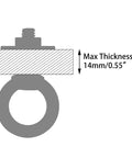 Diagram of Stainless Steel Eye Bolts With Nuts And Washers 4 Pack 5/16 Inch By 1 Inch showing max thickness 14mm