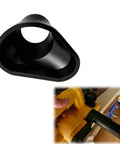 Heavy Duty Planer Dust Adapter Featuring A Slick Press Fit Build For Rapid Shop Vac Hookups And Zero Hassle Wood Chip Capture On Standard Electric Planers Today, showing a black tapered connector for planers.