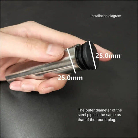 Adjustable Tube End Cap for Round Pipes 10 to 60mm Tough as Nails Heavy Duty Table Leg Dust Cover Protector 25mm Installation