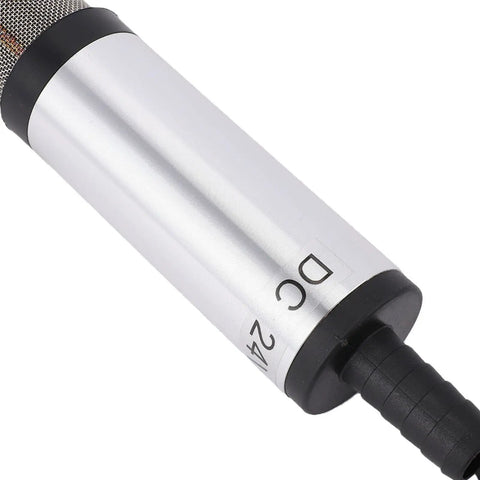 Aunmas 24V Derv Fuel Transfer Pump Electric Submersible Drum Pump With Stainless Steel Body Strong Suction For Water Oil Refueling Extended Filter Screen Silver Clip Type Heavy Duty Quick Liquid Movement