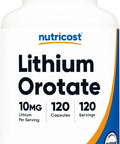 Lithium Orotate 10Mg Capsules, 120 Capsules, Vegan, GMO Free, Gluten Free Wellness Supplement For Mood Support, Brain Health, And Balance
