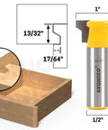 Killer Reversible Drawer Front Joint Router Bit With A Solid Half Inch Shank and Razor Sharp Carbide Blades, 2in length, for cabinetry.