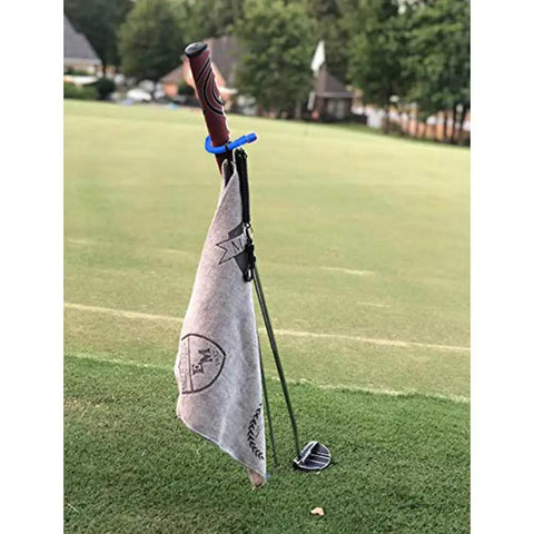 V Shaped Golf Club Stand For On Course Gear Keeps Clubs Clean, Dry And Visible, stainless steel holder on fairway