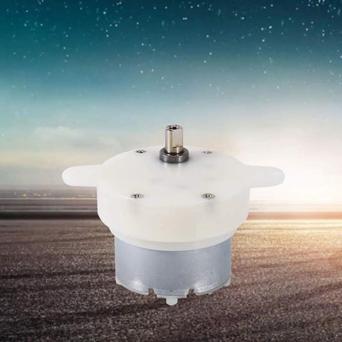 12V Tiny Gearbox DC Motor With 3 RPM Slow Speed High Torque 4mm Shaft on picturesque landscape background
