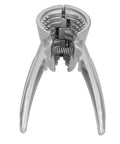Heavy Duty Aluminum Nutcracker With Spring Loaded Crackers, Anti Slip Handle, With Two Diameter Crackers, front view.