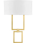 Front view of LED Shaded Sconce In Brushed Bronze One Light Square Wall Fixture For Hallways And Corridors Go To Modern Indoor Lighting