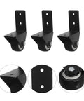 8 Piece L Shaped Plate Casters For Furniture And Luggage With Rubber Wheels, Bottom Mount Fixed Casters For One And A Half Inch Fit