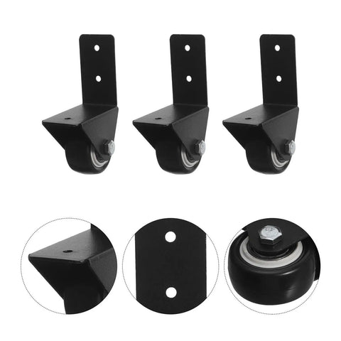 8 Piece L Shaped Plate Casters For Furniture And Luggage With Rubber Wheels, Bottom Mount Fixed Casters For One And A Half Inch Fit