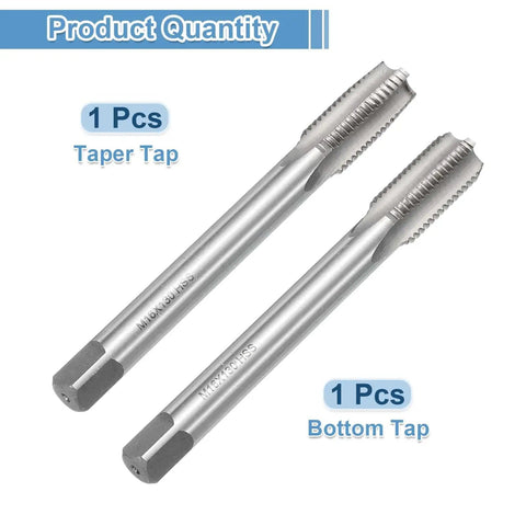 M16 X 2 Metric Hand Tap Set Pro Grade HSS High Speed Steel Taper And Bottom Taps for precise right-hand threading