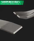Close-up of sharpened edges of Nine Piece Air Hammer Chisel Set With 0.401 Inch Shank And Canvas Pouch Heavy Duty Pneumatic