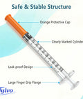 Hella Precise 1ml 29g 1/2 Inch Disposable Syringes Pack Of 25 With Clear Graduations And Leak Proof Design for lab use.