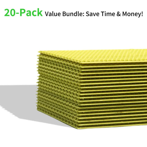 Stack of 20 Pack Waxed Coated Beehive Foundation Sheets For Beekeeping Five And Five Eighths Inch Plastic Honeycomb Frames Green
