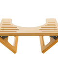 7 Inch Bamboo Toilet Stool for Adults, Foldable Squat Potty for Bathroom, 0.79 Inch Thick, Natural Color, Non Slip Grip