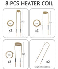 Solary 8-piece copper induction heater coil kit with 25mm/30mm/45mm coils and long leads for rusted bolt removal