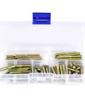 Box containing 110 Pcs M4 Dowel Screws Hanger Bolts Dowel Pins Furniture Connectors Zinc Plated Iron Double Ended Screws