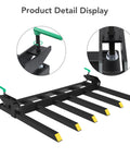 Heavy Duty Clamp On Debris Forks For 60 Inch Buckets, 4000 Lb Capacity Pallet Fork Attachments showing easy clamp mechanism
