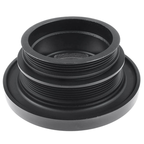 Engine Harmonic Balancer Crankshaft Pulley Drop-In For BMW Vehicles OEM-Grade Replacement Part in black finish, top view