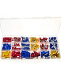 Get Your Hands On This 300 Piece Set Of Red Blue And Yellow Cold Pressed Butt Splice Terminals For Easy Male Female Wire Connections That Are Built To Last With A Handy Storage Box Included For All Your DIY Electrical Fixes And Car Repairs. 300-piece insulated wire splice kit in plastic organizer