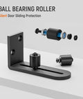 Sliding Barn Door Bottom Floor Guide Wall Mounted Roller Guides with Ball Bearings Adjustable Stay Roller Black Made From Solid Carbon Steel for Anti Rust Longevity Fits Door Thickness Up To 3 Inches Smooth Quiet Operation