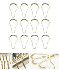 Gold Stainless Steel Shower Curtain Rings 24 Pack With Five Bead Gourd Design Smooth Glide Hooks for Bathroom Curtain Accessories