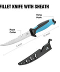 10-inch fillet knife with sheath from 4 Piece Pistol Grip Fishing Tool Kit With 45 Degree Pliers Fillet Knife Gripper