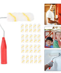 No Sweat Pro Level Mini Paint Roller Brush Kit For Detail Trimming Door Frames Baseboards And Walls Super Smooth Finish with interchangeable heads.