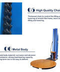 Heavy Duty Pallet Wrapping Machine 4409 Lbs Load Capacity shows thick chain and metal body details for stable operation.