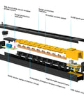 Exploded view of Heavy Duty Power Strip Surge Protector With USB 10 Outlets 6 Foot Extension Cord Mounting Brackets 15 Amp Circuit Breaker