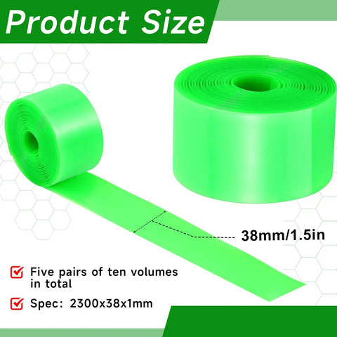 10 Pack Bike Tire Liners For 24, 26, 27.5, 29 And 700c Tires, TPU Protected Inner Tube Flat Protector, green roll, size 38mm